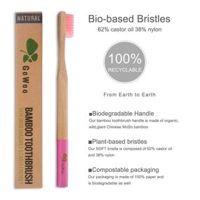 img 3 attached to 🌱 Experience Pure Dental Hygiene with GoWoo's Natural Bamboo Toothbrush