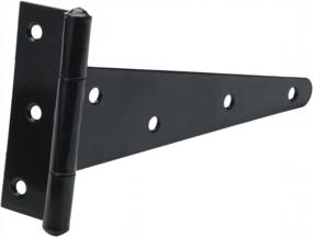 img 3 attached to 8-Inch TamBee Heavy Duty T-Strap Black Wrought Iron Shed Hinge Gate Door Barn Hinges Rustproof Hardware