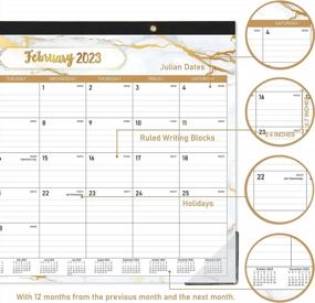 img 1 attached to 2023 Desk Calendar - 12 Month Large 22" X 17", Jan 2023-Dec 2023, Tear Off Design, 2 Corner Protectors & Hanging Holes For Writing Blocks