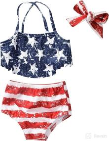 img 4 attached to 👙 Adorable Toddler Girl's Tassel Bikini Swimsuit Set - Perfect for Summertime Fun at the Beach!