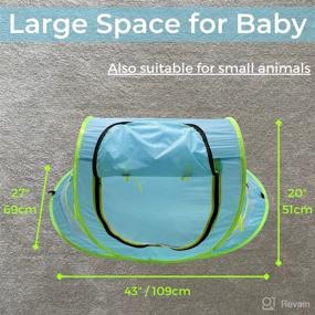 img 2 attached to 🏖️ Wonder Space Baby Beach Tent: Portable Pop Up Travel Bed with UPF 50+ Sun Shade & Mosquito Protection, Foldable Pad Mat, Carry Bag, and Pegs - Easy Assembly in Blue