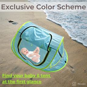 img 3 attached to 🏖️ Wonder Space Baby Beach Tent: Portable Pop Up Travel Bed with UPF 50+ Sun Shade & Mosquito Protection, Foldable Pad Mat, Carry Bag, and Pegs - Easy Assembly in Blue