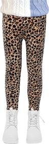 img 4 attached to LSPAR Fleece Leggings Printed Stretch Girls' Clothing : Leggings