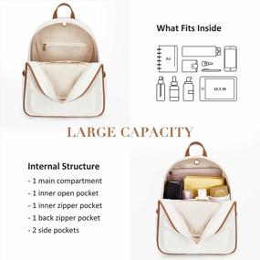 img 2 attached to ECOSUSI Women'S Water Resistant PU Leather Backpack Purse With Tassel & 3 Pcs - Fashion Rucksack For College Daypacks