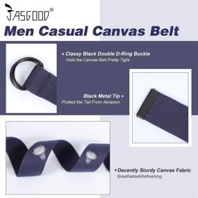 img 1 attached to Black Canvas JASGOOD Webbing Buckle Men's Accessories in Belts