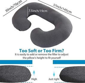 img 3 attached to 🤰 Victostar Pregnancy Pillow - 57 Inches C-Shaped Maternity Pillow with Jersey Knit Cover for Pregnant Women (Dark Grey)
