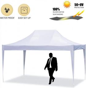 img 3 attached to Heavy Duty 10X15 Ft YOLENY Outdoor Pop Up Canopy Tent For Weddings, Parties & Events - Includes Storage Bag!
