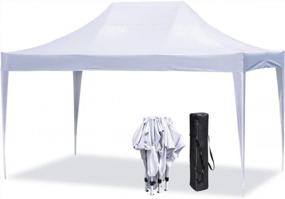img 4 attached to Heavy Duty 10X15 Ft YOLENY Outdoor Pop Up Canopy Tent For Weddings, Parties & Events - Includes Storage Bag!