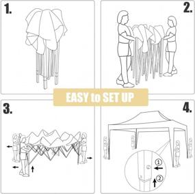 img 1 attached to Heavy Duty 10X15 Ft YOLENY Outdoor Pop Up Canopy Tent For Weddings, Parties & Events - Includes Storage Bag!