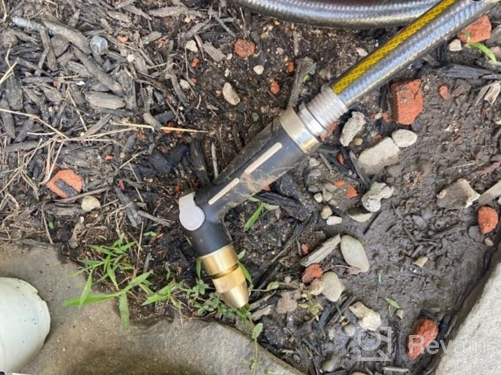 img 1 attached to High-Pressure Metal Garden Hose Nozzle With 4 Spray Patterns, Thumb Flow Control, On-Off Valve For Watering, Car, And Pet Washing - FANHAO review by Matt Reid