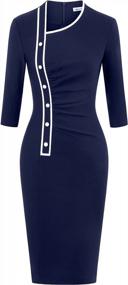 img 4 attached to Upgrade Your Office Style With The MUXXN Retro Bodycon Pencil Dress