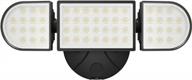 onforu 55w led flood light outdoor, 5000lm outdoor flood light fixture with 3 adjustable heads, ip65 waterproof exterior flood lights , 6000k switch control wall mount security light for eave, yard logo