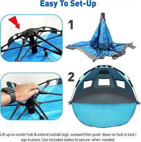 img 3 attached to Instant Beach Sun Shelter: Enjoy The Outdoors With Easy Go Umbrella Tent!