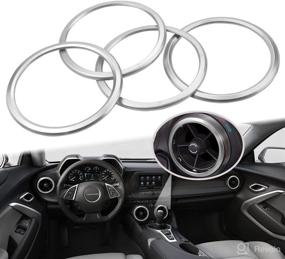img 4 attached to For Camaro Air Conditioning A/C Outer Vent Rings Trim Decoration Cover Compatible With Chevrolet Camaro 2016-2020 4 Piece Kit (Silver)