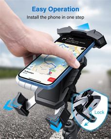 img 1 attached to Universal Motorcycle Phone Holder for Bike - Bike Mount for iPhone 13, Samsung Galaxy S21, and More!