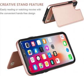 img 1 attached to Stylish And Practical Rose Gold Wallet Case For IPhone Xs/X With Card Holder And Kickstand