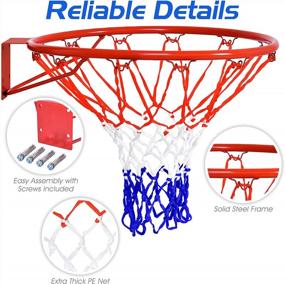 img 3 attached to Goplus Replacement Basketball Rim Net, 18Inch Portable Basketball Hoop Wall Door Mounted Indoor Outdoor Hanging Outside