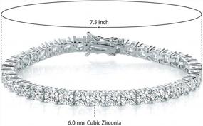 img 3 attached to 18K White/Yellow Gold Plated Tennis Bracelet With Cubic Zirconia - MDFUN 3Mm-7Mm, 6"-8.5" For Women & Men