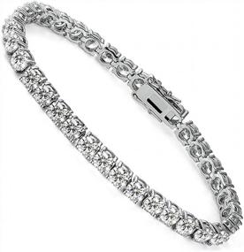 img 4 attached to 18K White/Yellow Gold Plated Tennis Bracelet With Cubic Zirconia - MDFUN 3Mm-7Mm, 6"-8.5" For Women & Men