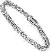 18k white/yellow gold plated tennis bracelet with cubic zirconia - mdfun 3mm-7mm, 6"-8.5" for women & men logo