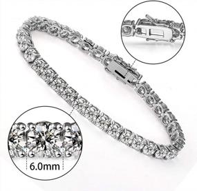 img 1 attached to 18K White/Yellow Gold Plated Tennis Bracelet With Cubic Zirconia - MDFUN 3Mm-7Mm, 6"-8.5" For Women & Men