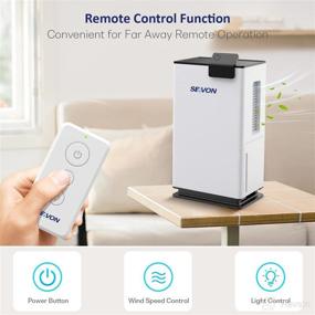 img 1 attached to 🌧️ SEAVON 68oz Dehumidifiers for Home with Remote Control, Super Quiet Dehumidifier for 560 sq ft, 2-Speed Modes, Breath Light Feature, Auto-Off, Ideal for Living Room, Bedroom, Bathroom, Basement, Kitchen, Closet, RV