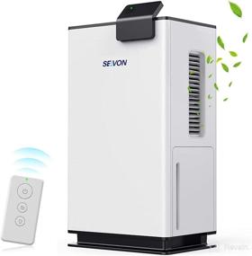 img 4 attached to 🌧️ SEAVON 68oz Dehumidifiers for Home with Remote Control, Super Quiet Dehumidifier for 560 sq ft, 2-Speed Modes, Breath Light Feature, Auto-Off, Ideal for Living Room, Bedroom, Bathroom, Basement, Kitchen, Closet, RV