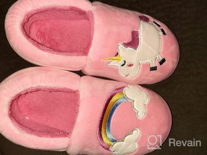 img 1 attached to 👦 Kids Warm Slippers - KORADI Soft Indoor House Shoes for Boys and Girls, Winter Cartoon Slippers review by Ryan Morrow