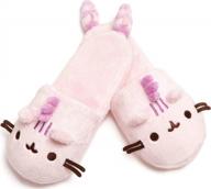 pusheenosaurus plush cotton candy slippers by gund: cute and comfy pink footwear for all sizes logo