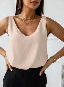 img 1 attached to Sleek & Stylish Women'S Silk Tank Tops - V-Neck Satin Sleeveless Blouse For Summer, Basic Camisole Shirts In Various Sizes (S-XXL)