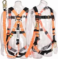 safety harness and shock absorbing lanyard kit with snap hook end - 6ft stretchable cord and permanent attachment by welkforder логотип