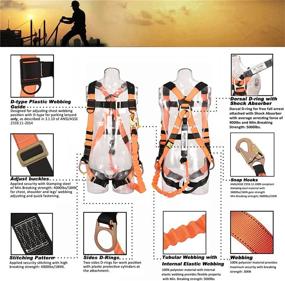 img 1 attached to Safety Harness And Shock Absorbing Lanyard Kit With Snap Hook End - 6Ft Stretchable Cord And Permanent Attachment By WELKFORDER