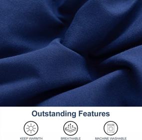 img 3 attached to Queen Comforter - ACCURATEX Navy Blue Down Alternative Fill Duvet Insert, Soft & Lightweight All Season With Corner Tabs, Machine Washable 90X90 Inches