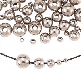 img 4 attached to DanLingJewelry Stainless Steel Round Metal Beads In Various Sizes For DIY Jewelry Making