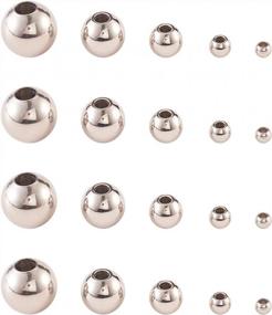 img 2 attached to DanLingJewelry Stainless Steel Round Metal Beads In Various Sizes For DIY Jewelry Making