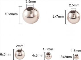 img 3 attached to DanLingJewelry Stainless Steel Round Metal Beads In Various Sizes For DIY Jewelry Making