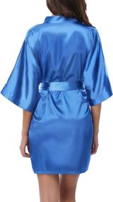 img 1 attached to Silky Satin Robes For Women'S Bridal Party: Short Kimono Style In Bride And Bridesmaid Options