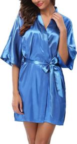 img 3 attached to Silky Satin Robes For Women'S Bridal Party: Short Kimono Style In Bride And Bridesmaid Options