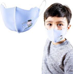 img 4 attached to Elicto 5 Pack Kids Face Covering Cool & Dry Technology Breathable Stretch Fabric Comfort Reusable Washable Masks