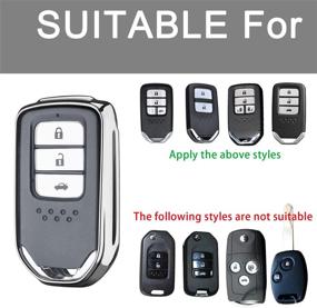 img 2 attached to 🔑 Silver Glitter Liquid Quicksand Key Fob Cover - Flowing Bling Sparkle Case for Keyless Entry, 4/5/6 Buttons - Honda 2015-Up Civic Accord Fit Pilot CR-V Odyssey Compatible