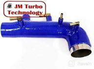 🚀 boost performance with jm turbo intake inlet silicone - compatible with 02-04 subaru wrx sti ej20 ej25 turbo - vibrant blue design - brand new логотип