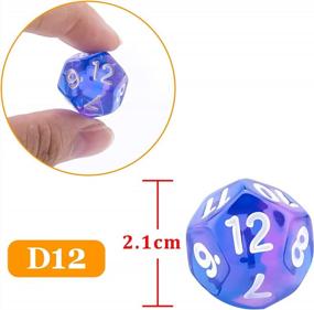 img 2 attached to AUSTOR 35 Pieces Polyhedral Dice 12 Sided Game Dice Set Mixed Color 12 Sides Dice Assortment With A Black Velvet Storage Bag For DND RPG MTG Table Games