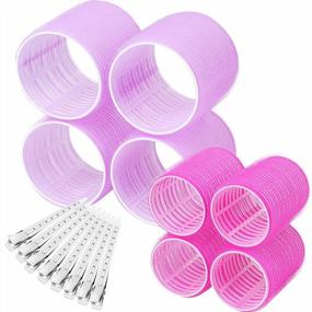 img 4 attached to 16-Piece Self-Grip Hair Rollers Set With 8 Heatless Hair Rollers In 2 Sizes (4 Jumbo & 4 Large) And 8 Hair Clips For Voluminous Styles On Long, Medium, Short, Thick, And Fine Hair