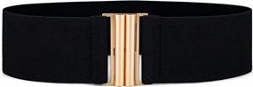 img 4 attached to Women'S Elastic Belts For Dresses Vintage Black Waist Belt Wide Cinch Belt