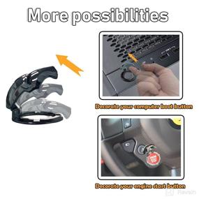 img 3 attached to 🚗 Silver Bat Style Car Engine Start Stop Button Protective Shell - Decorative Cover for Push Start Button Opening