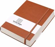 b5 коричневый искусственная кожа блокнот - 320 пронумерованных страниц, блокнот в клетку/линию с 100 г/м² плотной бумагой, внутренний карман и 7,6'' x 10'' мягкая обложка логотип