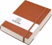 b5 brown faux leather notebook - 320 numbered pages, college ruled/lined journal with 100gsm thick paper, inner pocket and 7.6'' x 10'' softcover logo