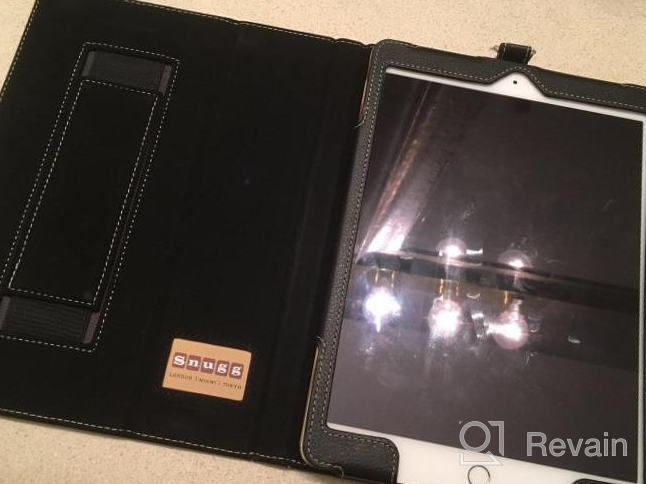 img 1 attached to Snugg IPad Air 2 Leather Smart Cover Case With Kick Stand And Built-In Stand - Black review by Brent Saake