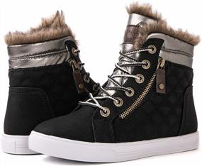 img 3 attached to Stay Stylish And Warm With GLOBALWIN Women'S Furry Sneaker Boots For Winter