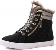 stay stylish and warm with globalwin women's furry sneaker boots for winter logo
